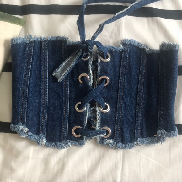 denim waist corset